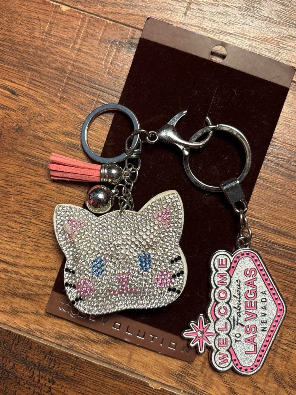 Silver Las Vegas Kitty Keychain
